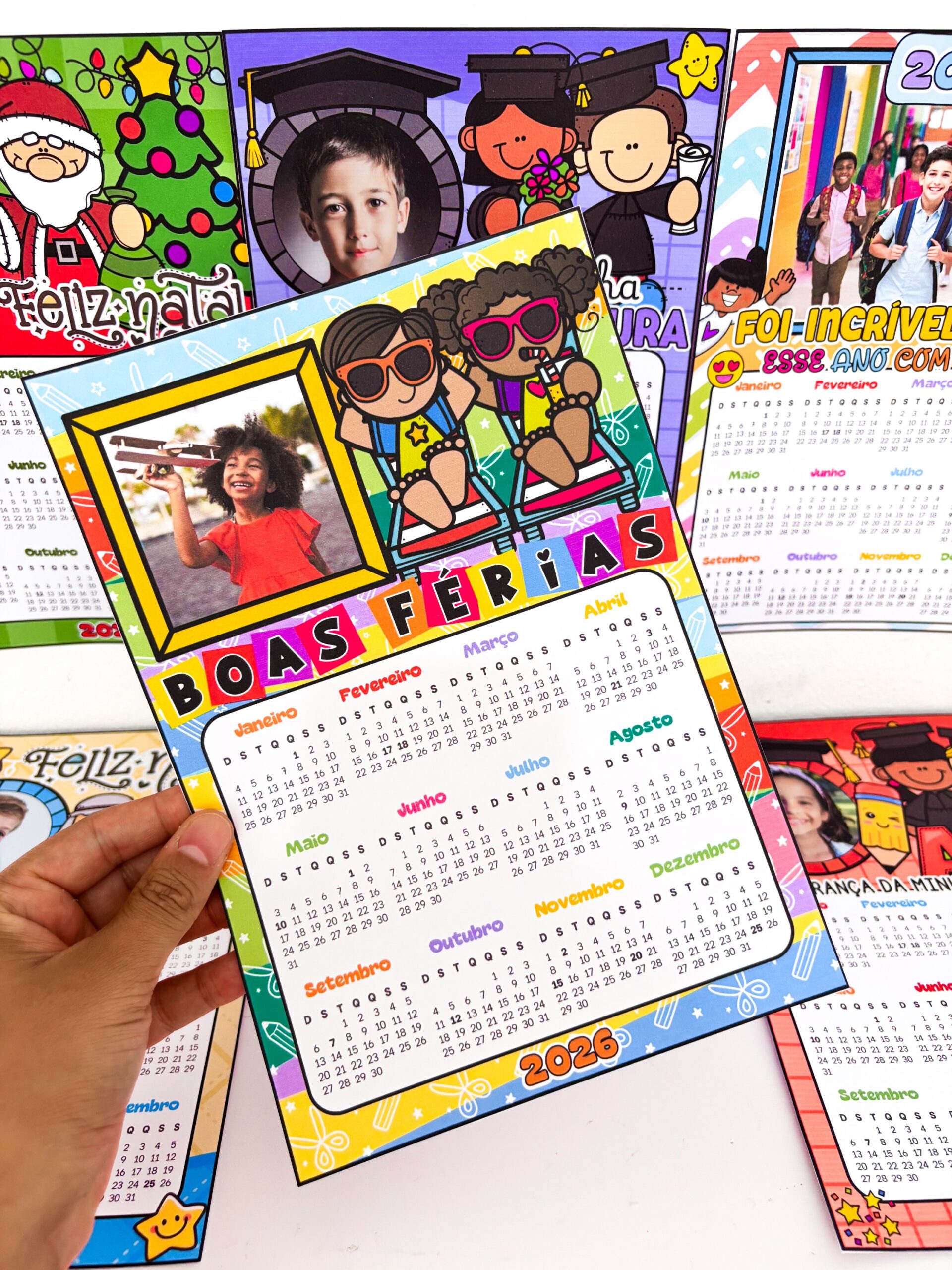 Calendários 2026 editáveis