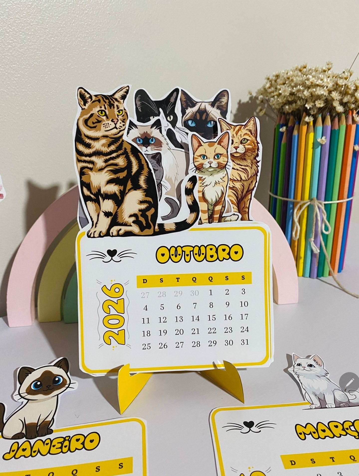Calendário gatos