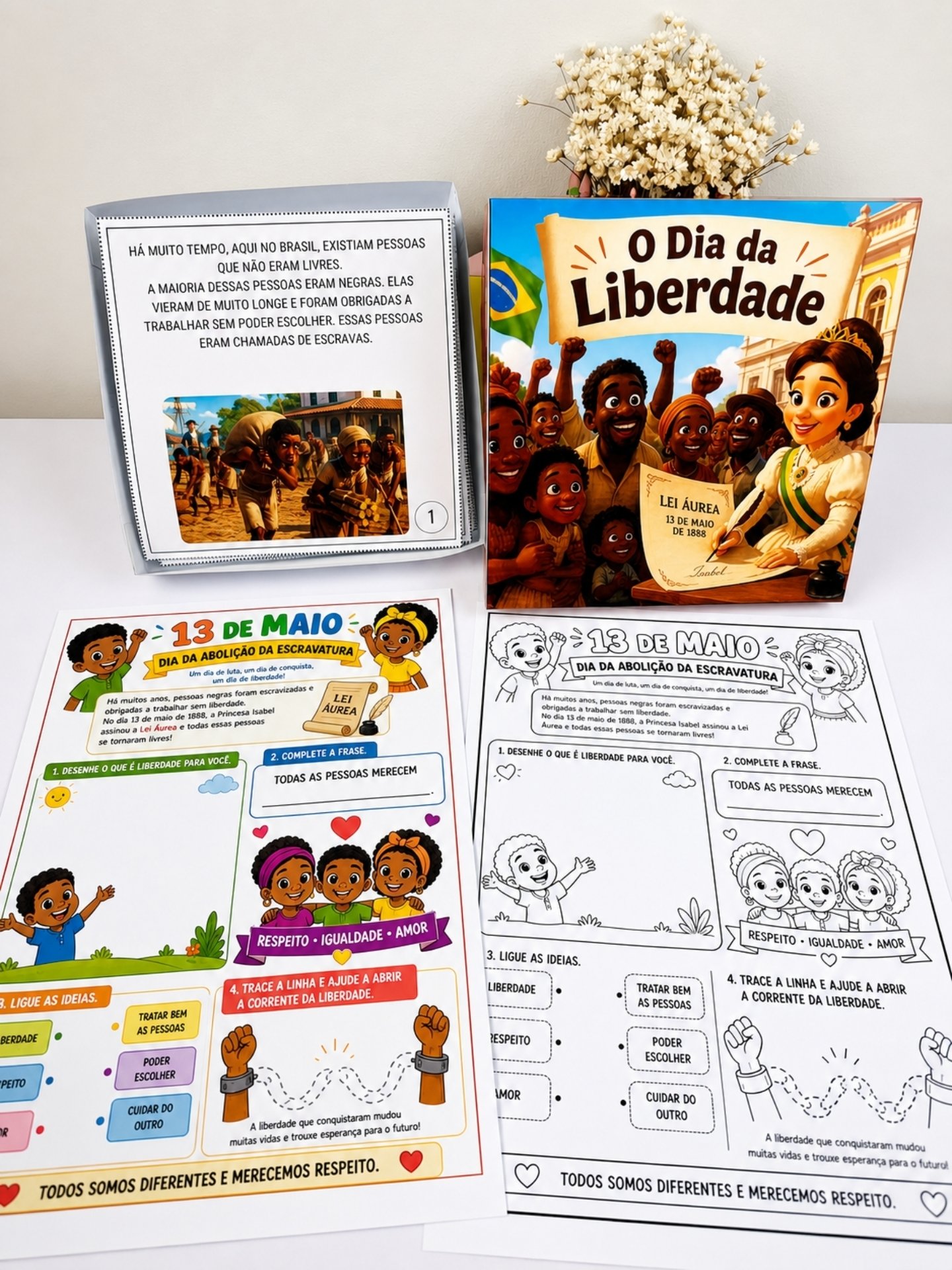 Abolição da escravatura caixa de história